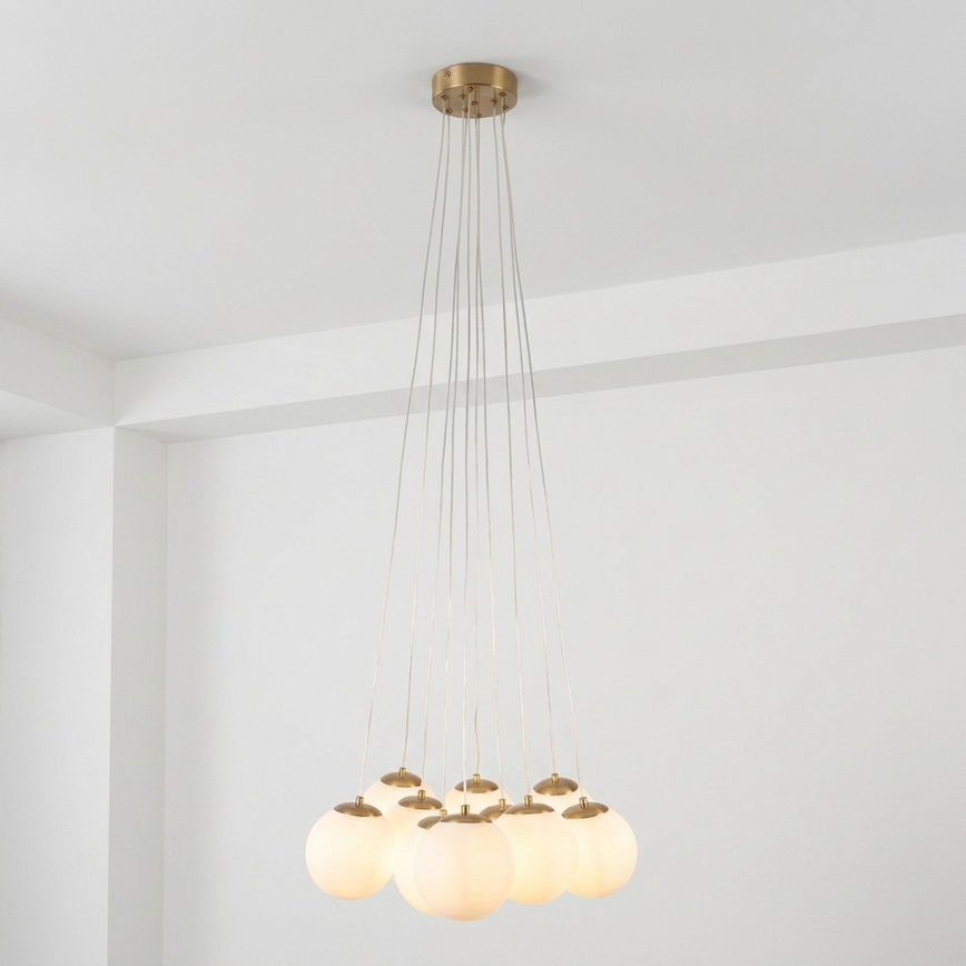 Brilagi - Taklampa med kabel GLOBE 10xE14/15W/230V vit