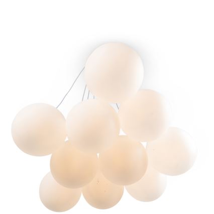 Brilagi - Taklampa med kabel GLOBE 10xE14/15W/230V vit