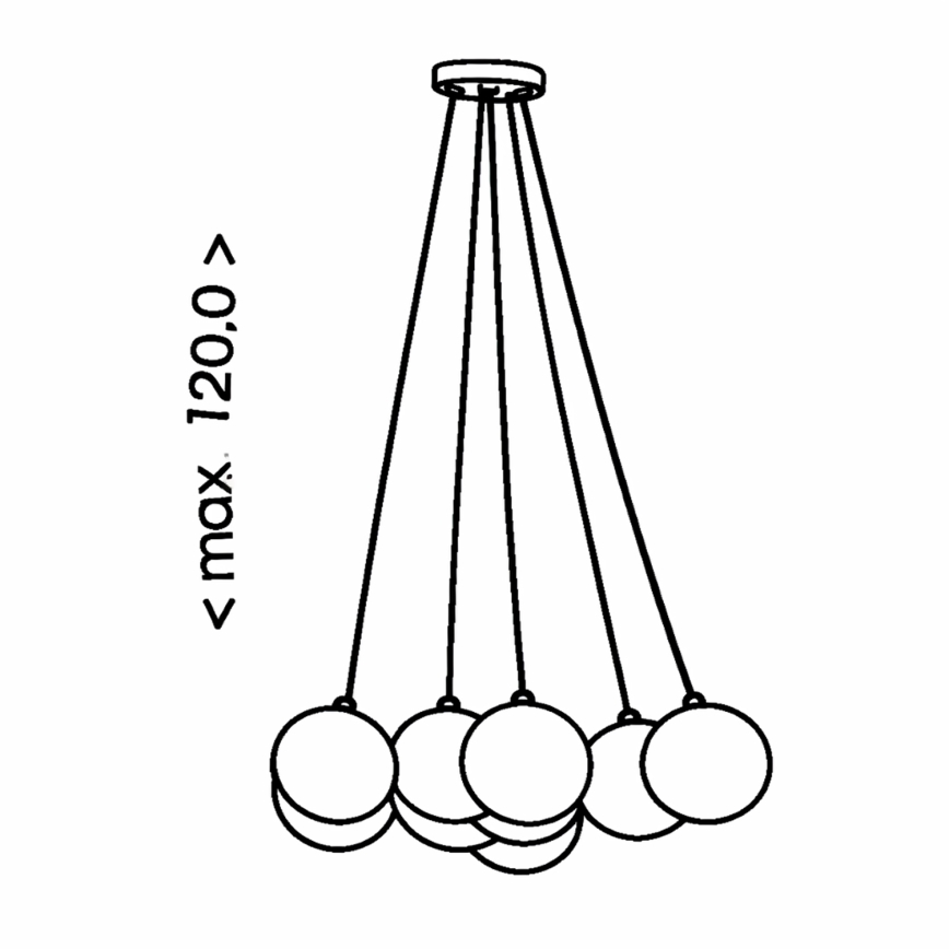 Brilagi - Taklampa med kabel GLOBE 10xE14/15W/230V vit