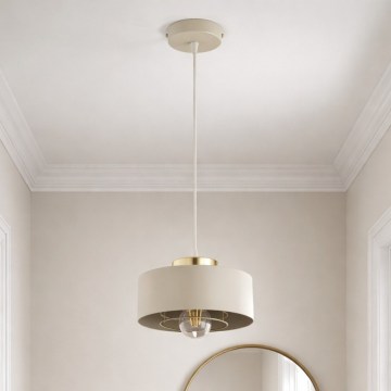Brilagi - Taklampa med kabel SPRING 1xE27/60W/230V Ø 20 cm beige/guld
