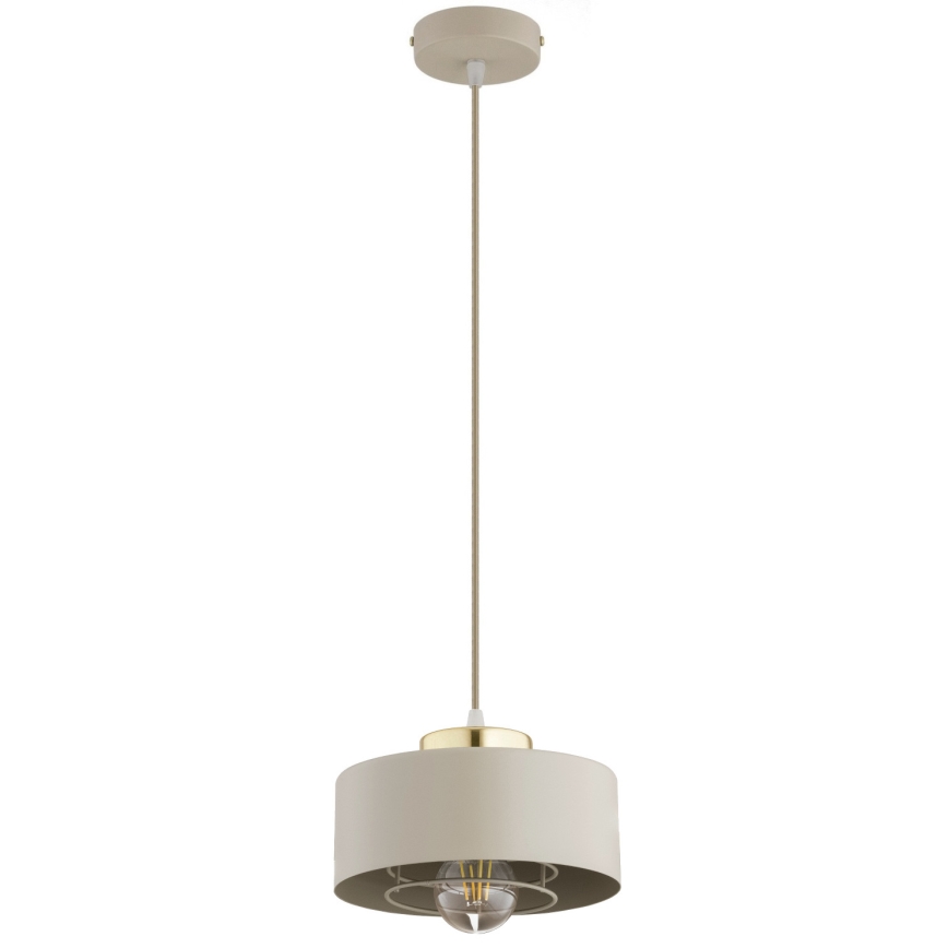 Brilagi - Taklampa med kabel SPRING 1xE27/60W/230V Ø 20 cm beige/guld