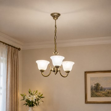 BRILAGI - Taklampa med kedja CLASSIC 3xE14/10W/230V mässing