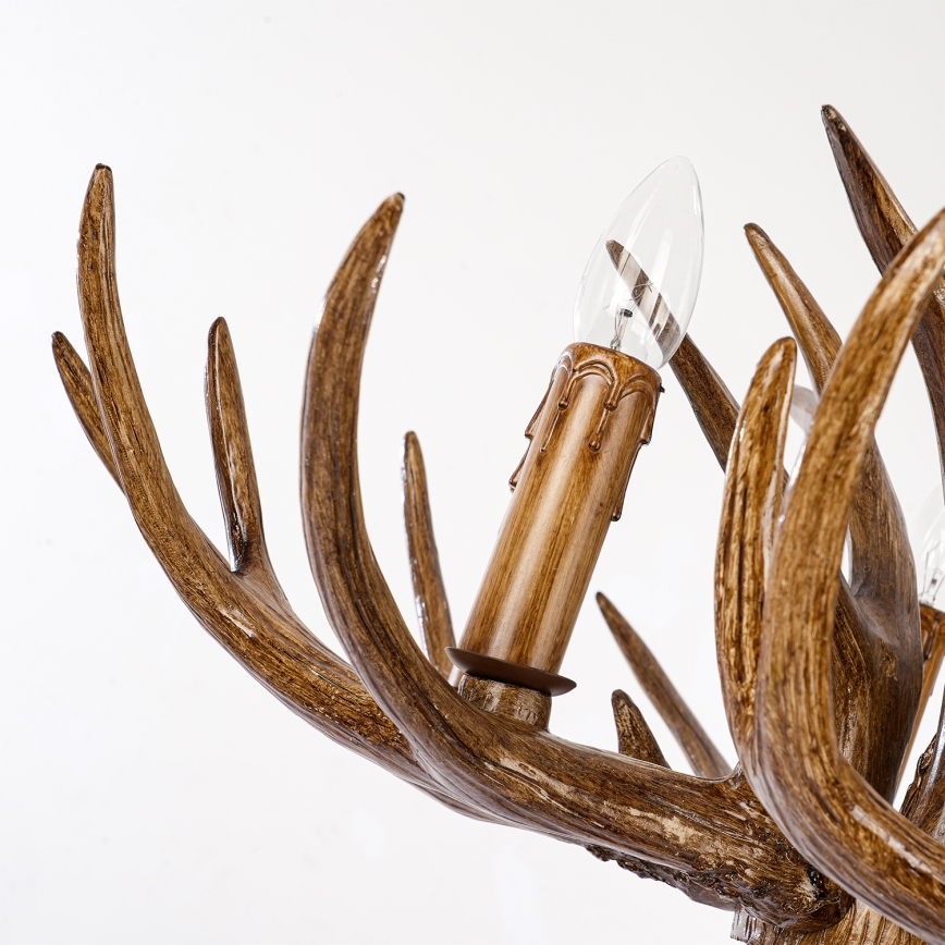 Brilagi - Taklampa med kedja DEER 6xE14/10W/230V Ø 70 cm med hjorthorn