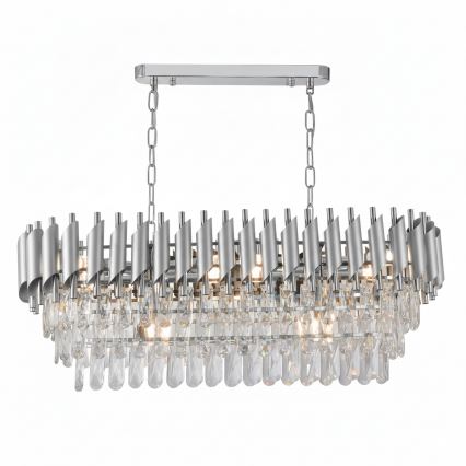 Brilagi - Taklampa med kedja ECLIPSE 10xE14/10W/230V 78x28 cm silverfärgad