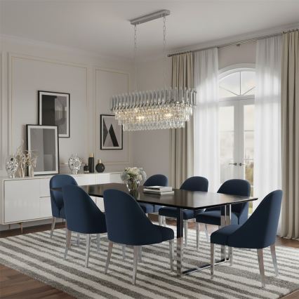 Brilagi - Taklampa med kedja ECLIPSE 10xE14/10W/230V 78x28 cm silverfärgad