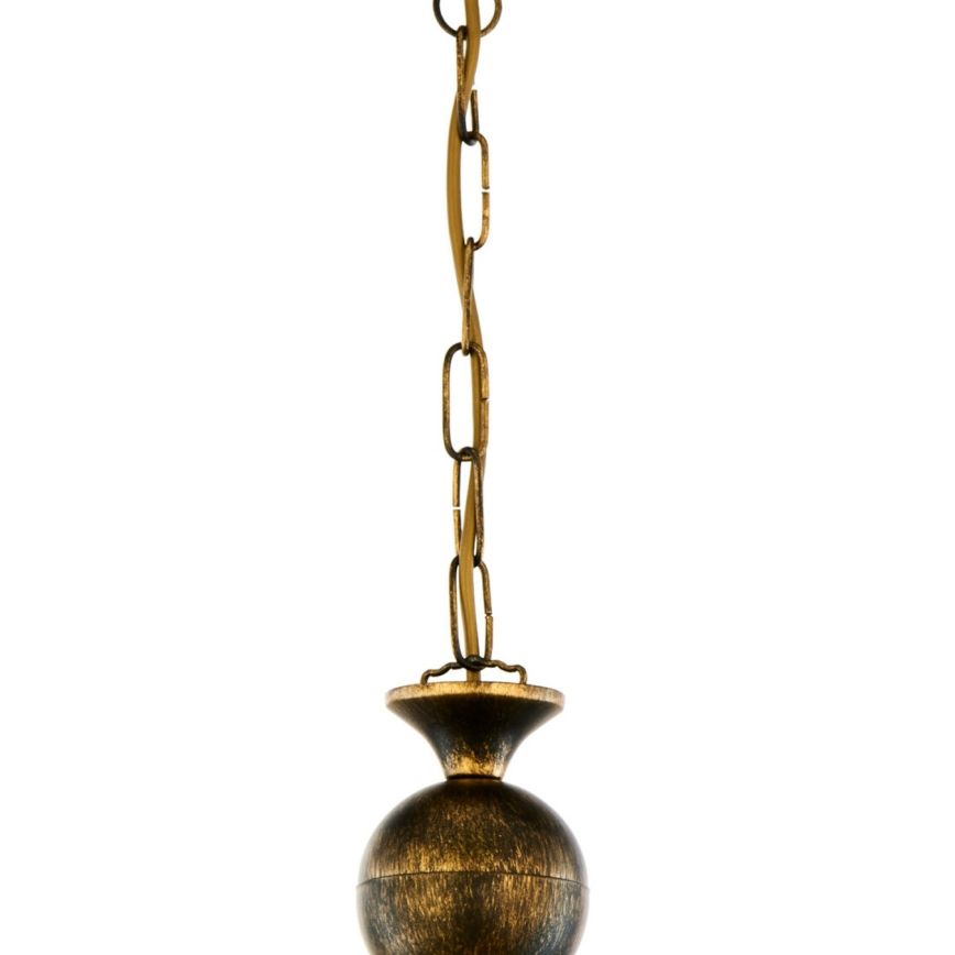 BRILAGI - Taklampa med kedja MOLLERO 1xE27/15W/230V Ø 24 cm brons/patina