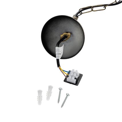 Brilagi - Taklampa med kedja PYRONIC 1xE27/40W/230V Ø 32 cm brons/patina