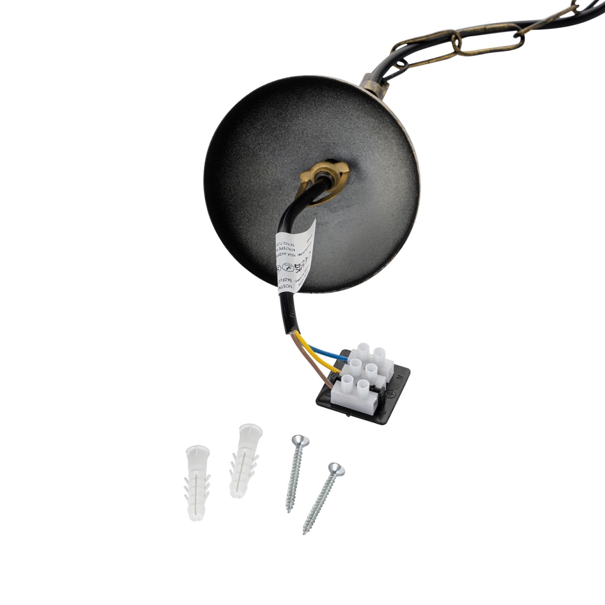 Brilagi - Taklampa med kedja PYRONIC 1xE27/40W/230V Ø 32 cm brons/patina