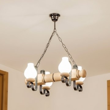 Brilagi - Taklampa med kedja RUSTIC 4xE14/40W/230V ek