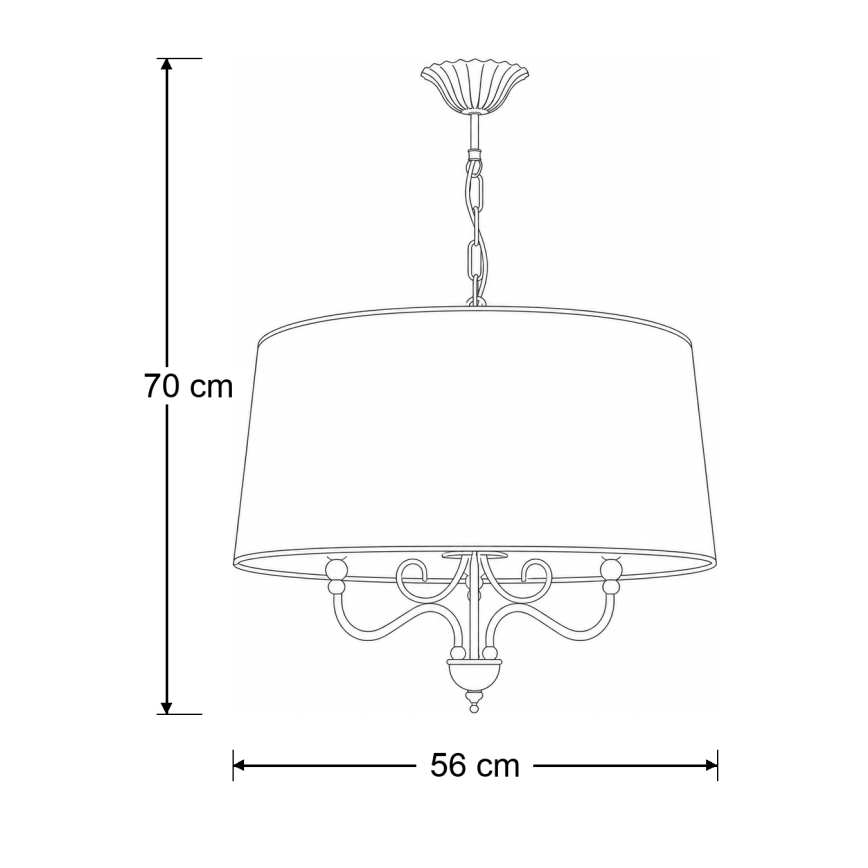 BRILAGI - Taklampa med kedja SONIA 3xE27/15W/230V Ø 56 cm krämvit/patina