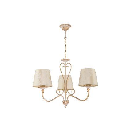 BRILAGI - Taklampa med kedja SONIA 3xE27/15W/230V Ø 64 cm, krämvit/patina