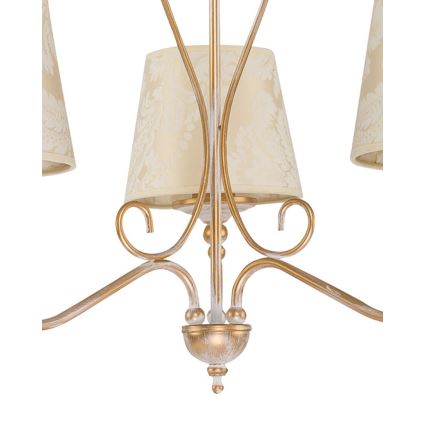 BRILAGI - Taklampa med kedja SONIA 3xE27/15W/230V Ø 64 cm, krämvit/patina