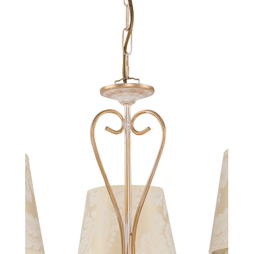 BRILAGI - Taklampa med kedja SONIA 3xE27/15W/230V Ø 64 cm, krämvit/patina