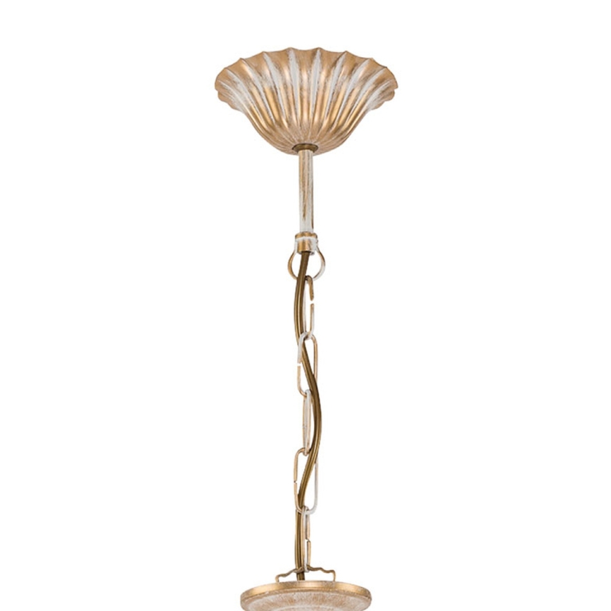 BRILAGI - Taklampa med kedja SONIA 3xE27/15W/230V Ø 64 cm, krämvit/patina