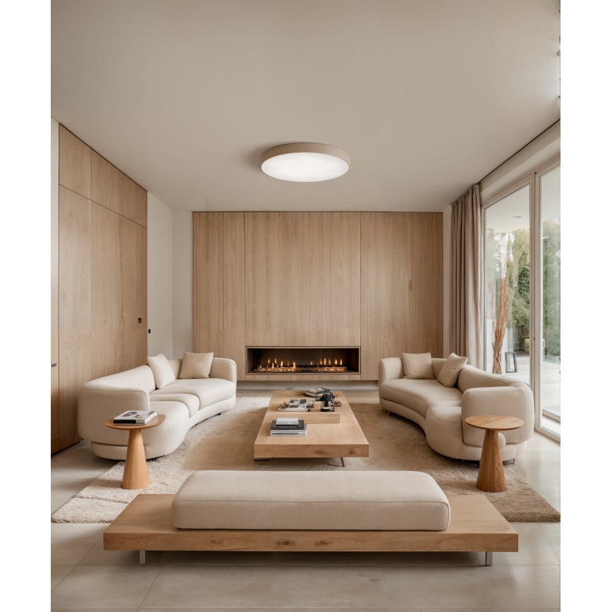 Brilagi - Taklampa med sensor CLARE 6xE27/40W/230V diameter 80 cm beige
