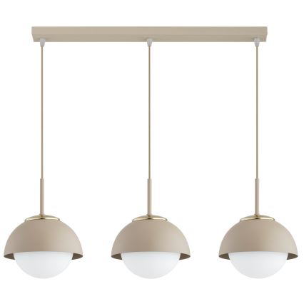 Brilagi - Taklampa med sladd COSMO 3xE27/60W/230V beige/guld