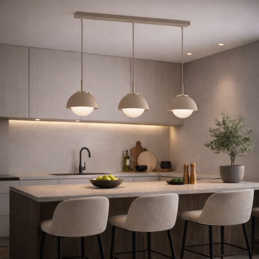 Brilagi - Taklampa med sladd COSMO 3xE27/60W/230V beige/guld