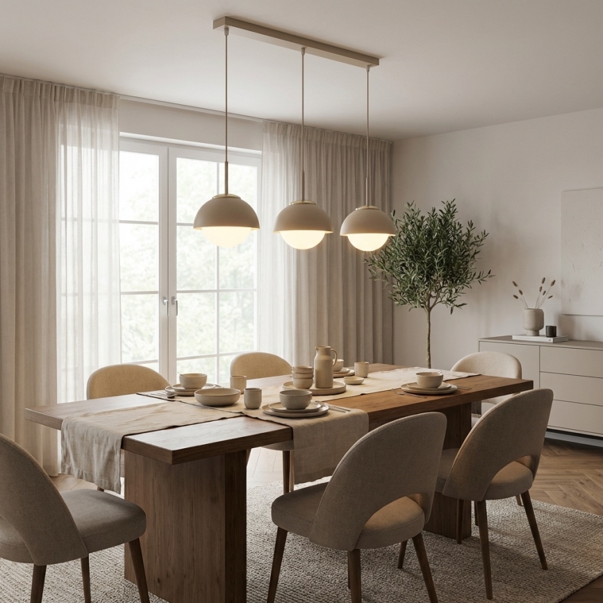 Brilagi - Taklampa med sladd COSMO 3xE27/60W/230V beige/guld