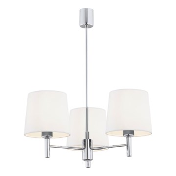 Brilagi - Taklampa med stång MONTE 3xE27/15W/230V krämvit/blank krom
