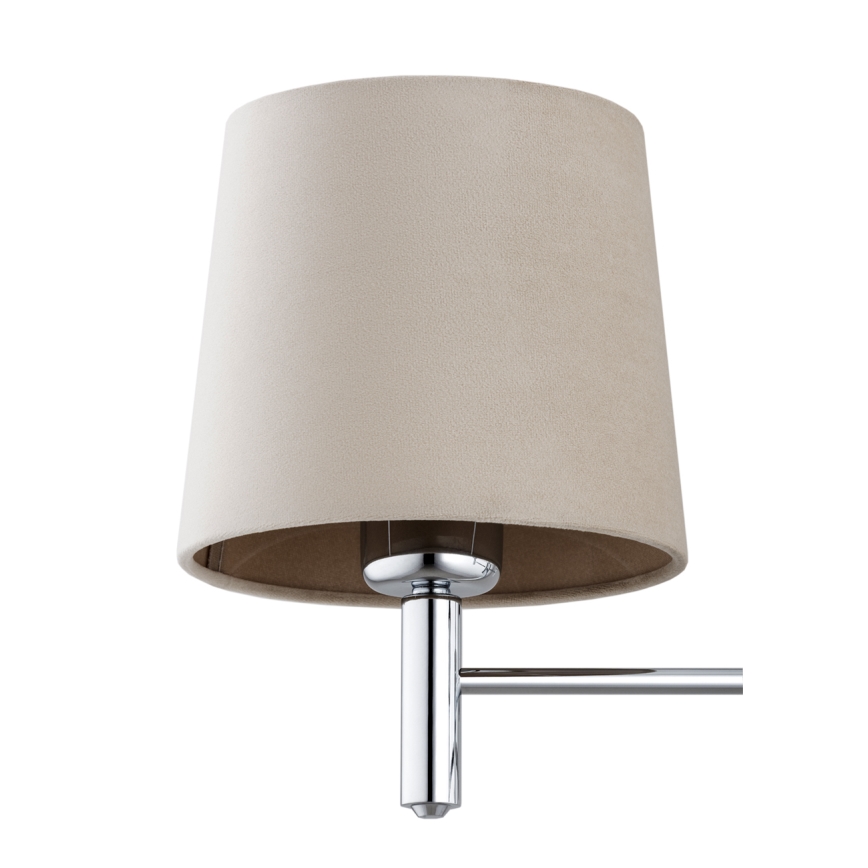 BRILAGI - Taklampa med stång MONTE 3xE27/60W/230V beige/polerad krom