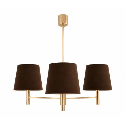 Brilagi - Taklampa med stång MONTE 3xE27/60W/230V brun/guld