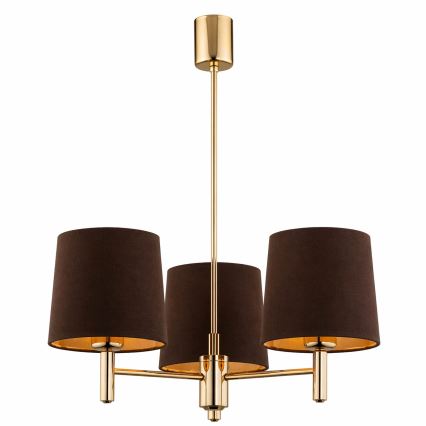 BRILAGI - Taklampa med stång MONTE 3xE27/60W/230V brun/guld