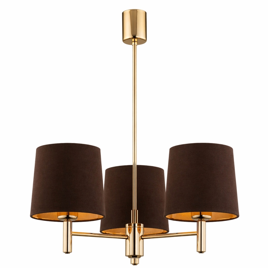 BRILAGI - Taklampa med stång MONTE 3xE27/60W/230V brun/guld