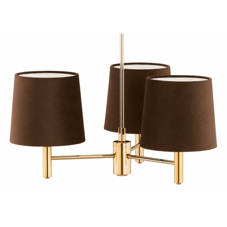 BRILAGI - Taklampa med stång MONTE 3xE27/60W/230V brun/guld