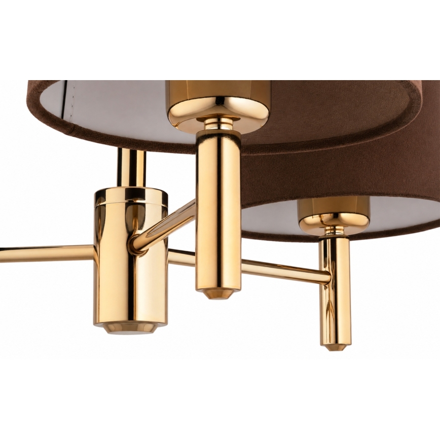 BRILAGI - Taklampa med stång MONTE 3xE27/60W/230V brun/guld