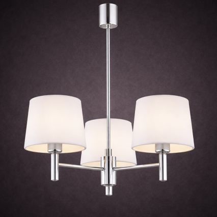 BRILAGI - Taklampa med stång MONTE 3xE27/60W/230V krämvit/blank krom
