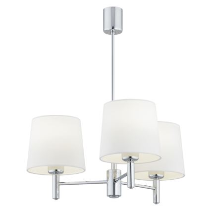 BRILAGI - Taklampa med stång MONTE 3xE27/60W/230V krämvit/blank krom