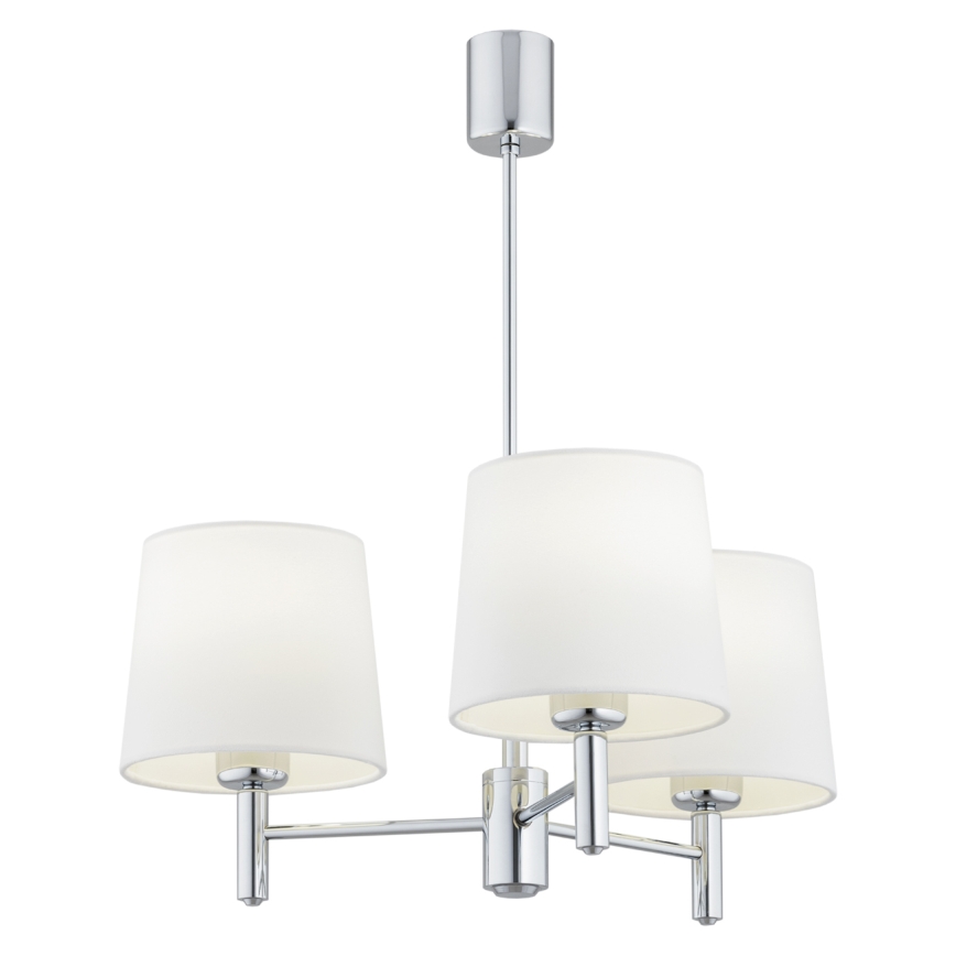 BRILAGI - Taklampa med stång MONTE 3xE27/60W/230V krämvit/blank krom