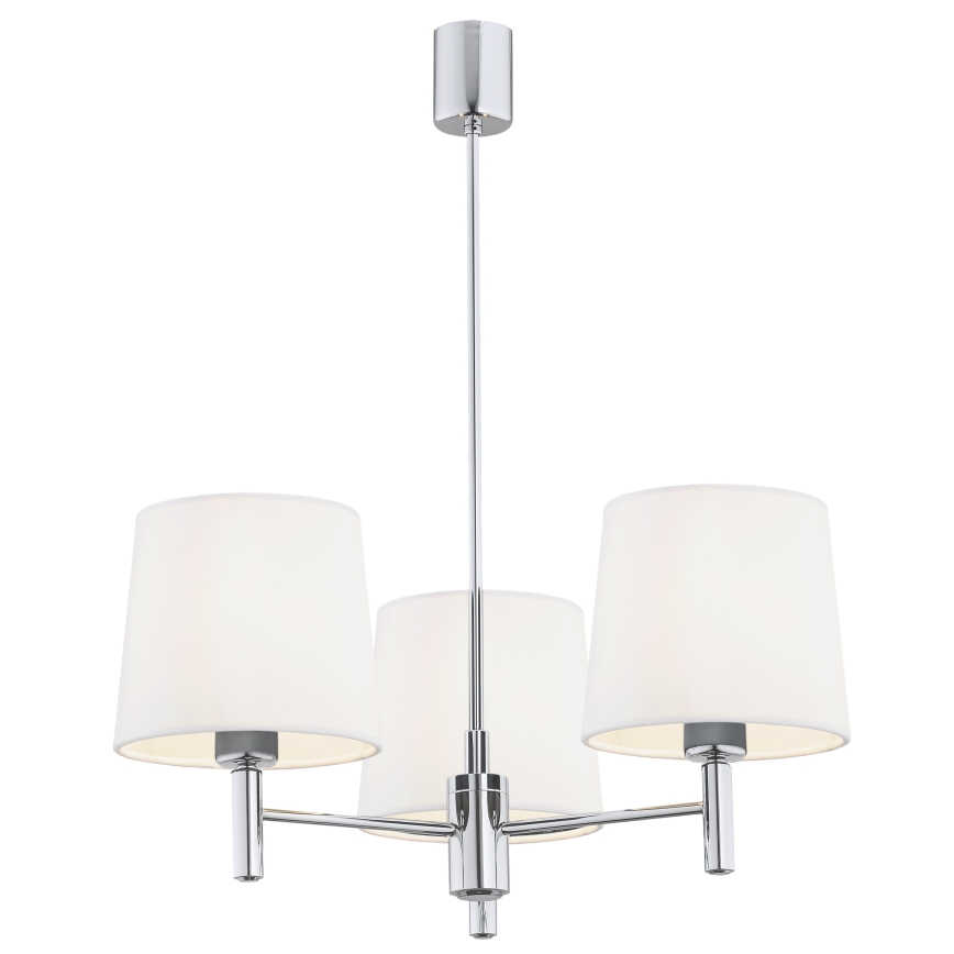 BRILAGI - Taklampa med stång MONTE 3xE27/60W/230V krämvit/blank krom