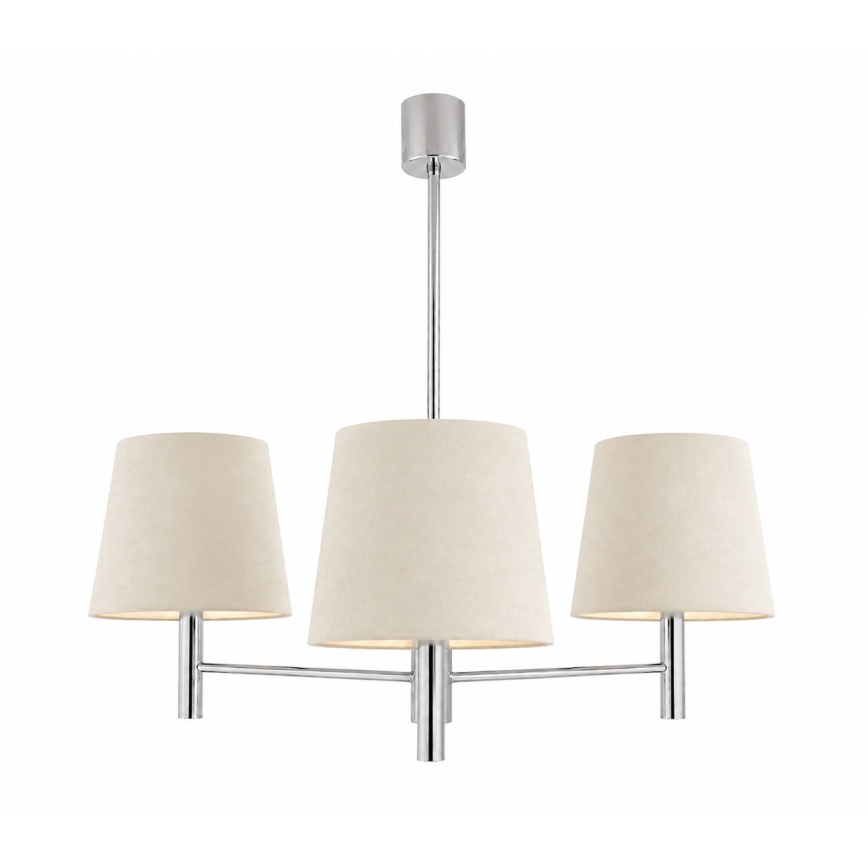 BRILAGI - Taklampa med stång MONTE 3xE27/60W/230V krämvit/blank krom