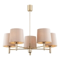 Brilagi - Taklampa med stång MONTE 5xE27/15W/230V beige/guld
