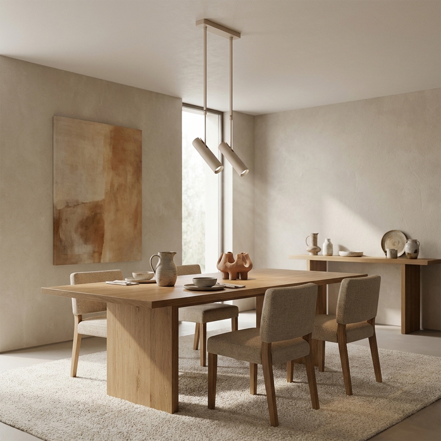 Brilagi - Taklampa med stång SELE 2xGU10/30W/230V beige