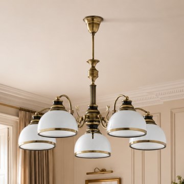 BRILAGI - Taklampa med stång TAURUS 5xE27/15W/230V Ø 70 cm brons