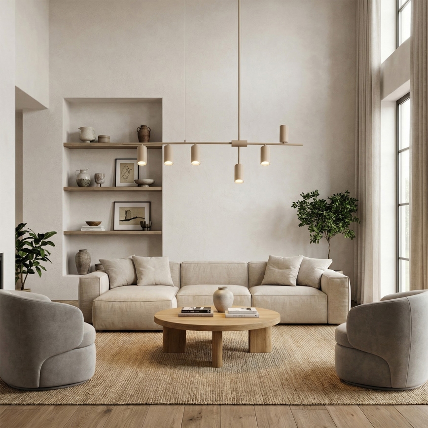 BRILAGI - Taklampa med vajer CRANE 6xGU10/30W/230V beige