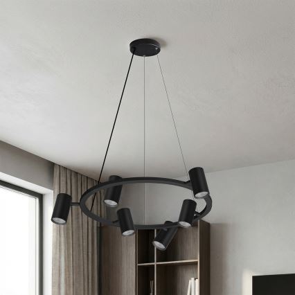 Brilagi - Taklampa med vajer SELE 6xGU10/30W/230V svart