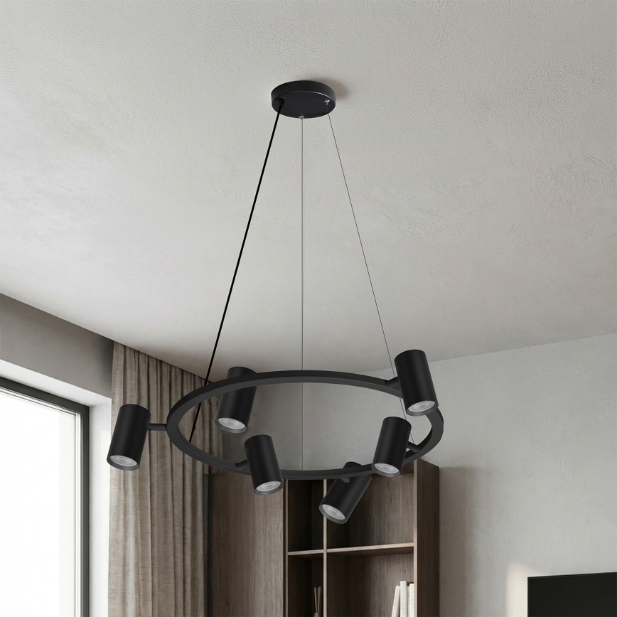 Brilagi - Taklampa med vajer SELE 6xGU10/30W/230V svart