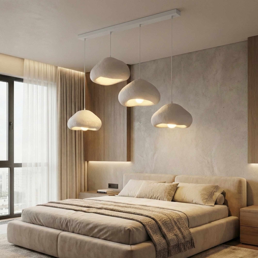 Brilagi - Taklampa med vajer WABI SABI 4xE27/40W/230V vit