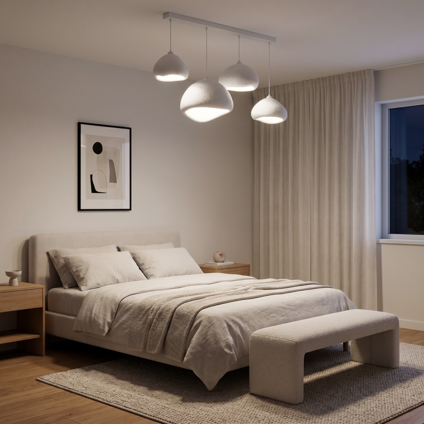 Brilagi - Taklampa med vajer WABI SABI 4xE27/40W/230V vit