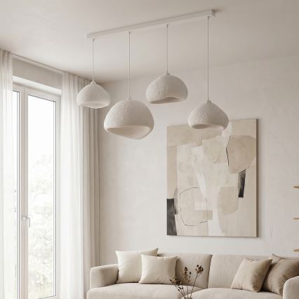 Brilagi - Taklampa med vajer WABI SABI 4xE27/40W/230V vit