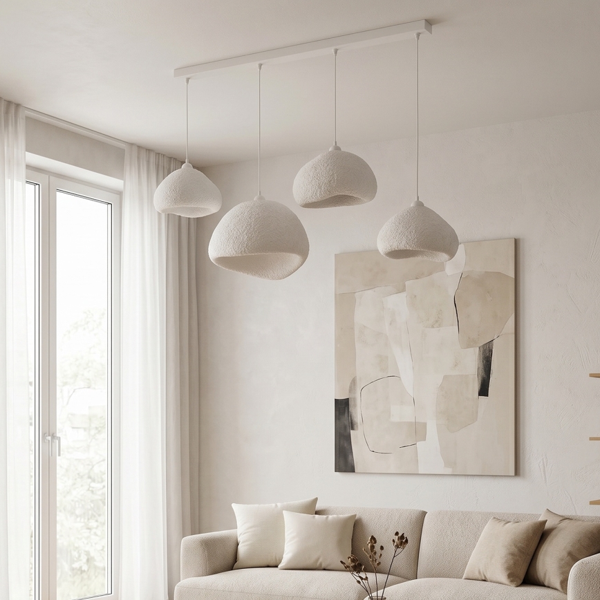 Brilagi - Taklampa med vajer WABI SABI 4xE27/40W/230V vit