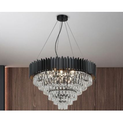 Brilagi - Taklampa med vajerupphängning CARLOS 11xE14/40W/230V Ø 80 cm