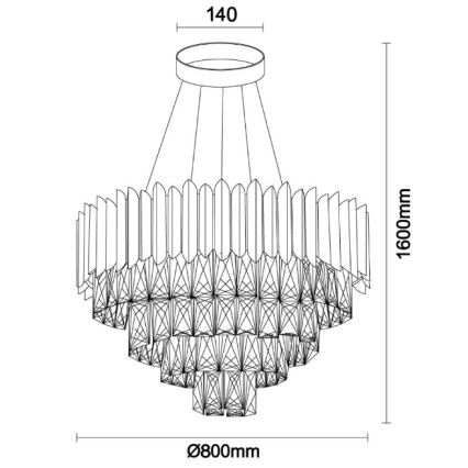 Brilagi - Taklampa med vajerupphängning CARLOS 11xE14/40W/230V Ø 80 cm