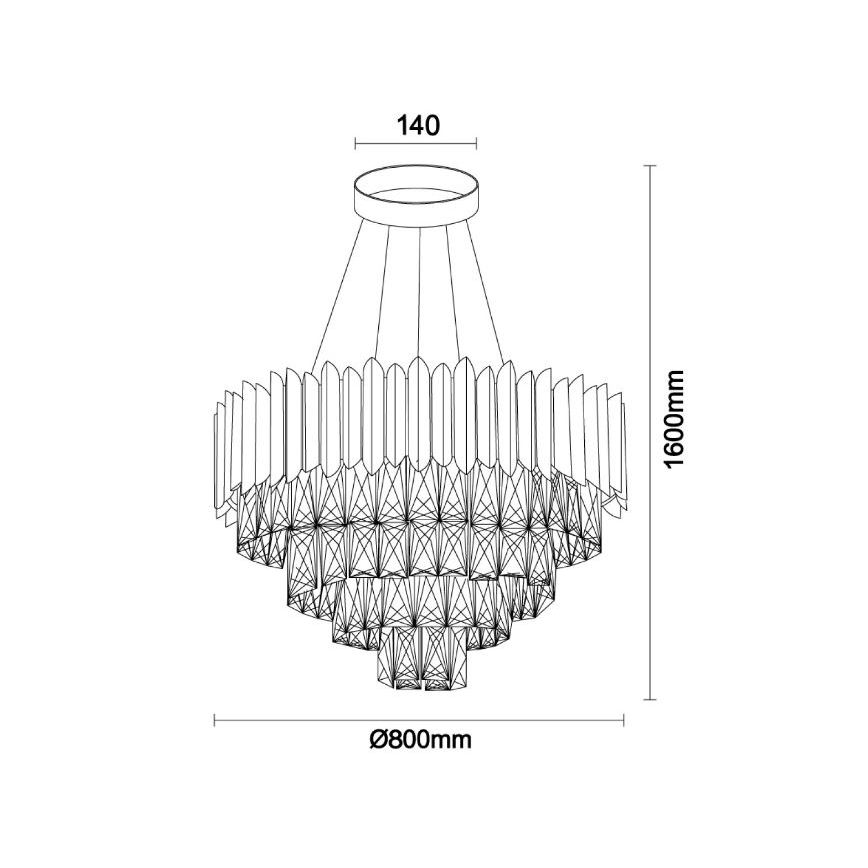Brilagi - Taklampa med vajerupphängning CARLOS 11xE14/40W/230V Ø 80 cm