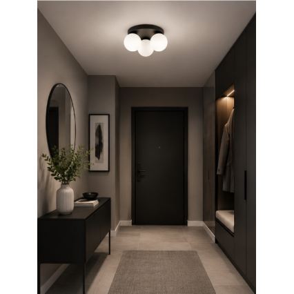 BRILAGI - Taklampa MILO 3xE27/60W/230V Ø 35 cm svart