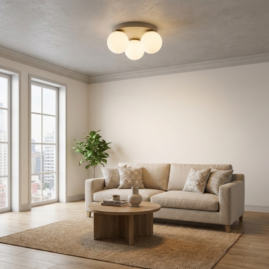 Brilagi - Taklampa MILO ECRU 1xE27/60W/230V Ø 15 cm beige/guldig