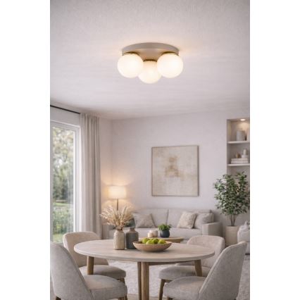 Brilagi - Taklampa MILO ECRU 1xE27/60W/230V Ø 15 cm beige/guldig